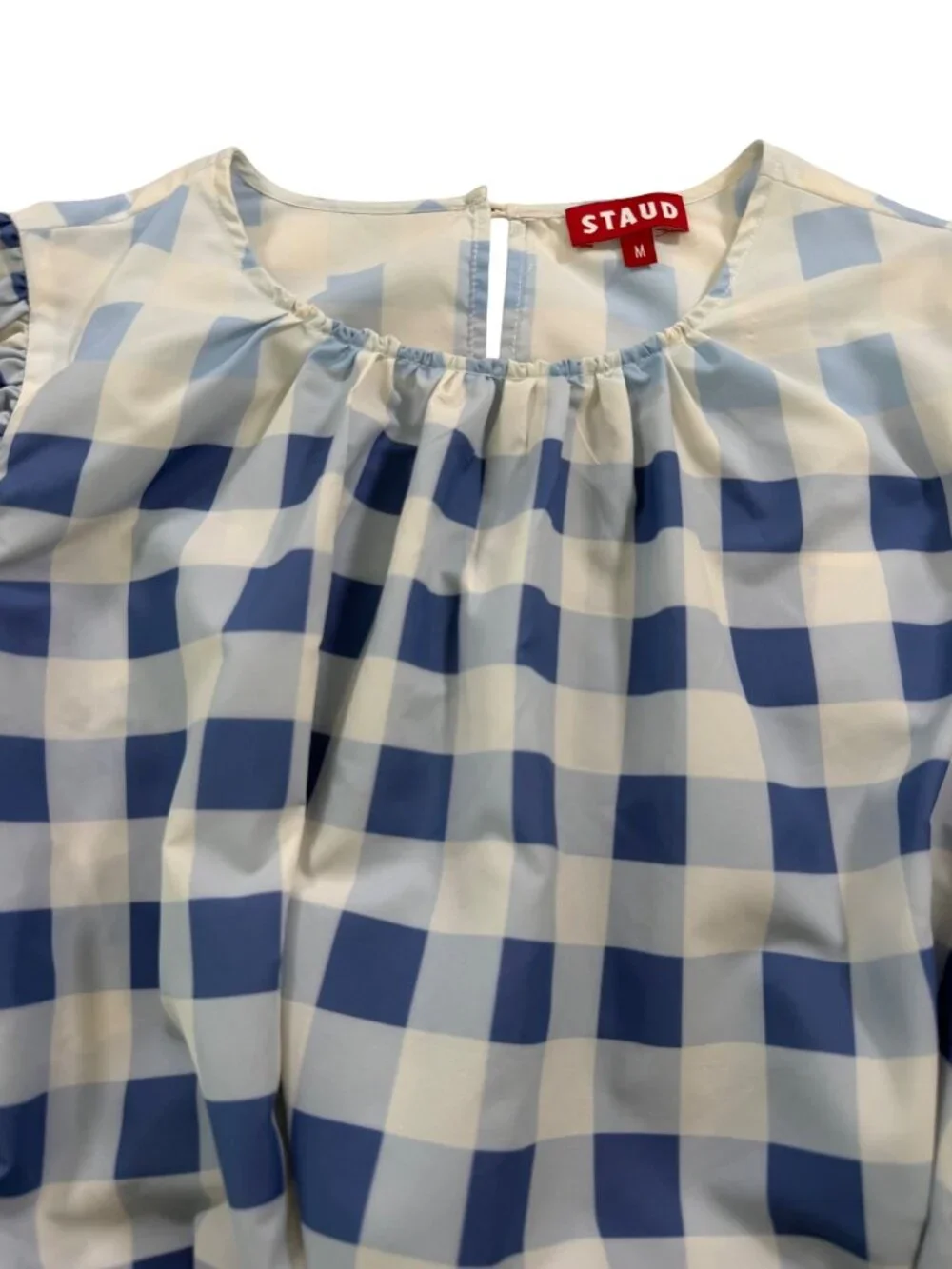 Staud Laurence Top in Blue Ombre Gingham Size Medium